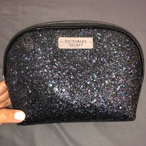 Victoria’s Secret Black Glitter Cosmetic Bag